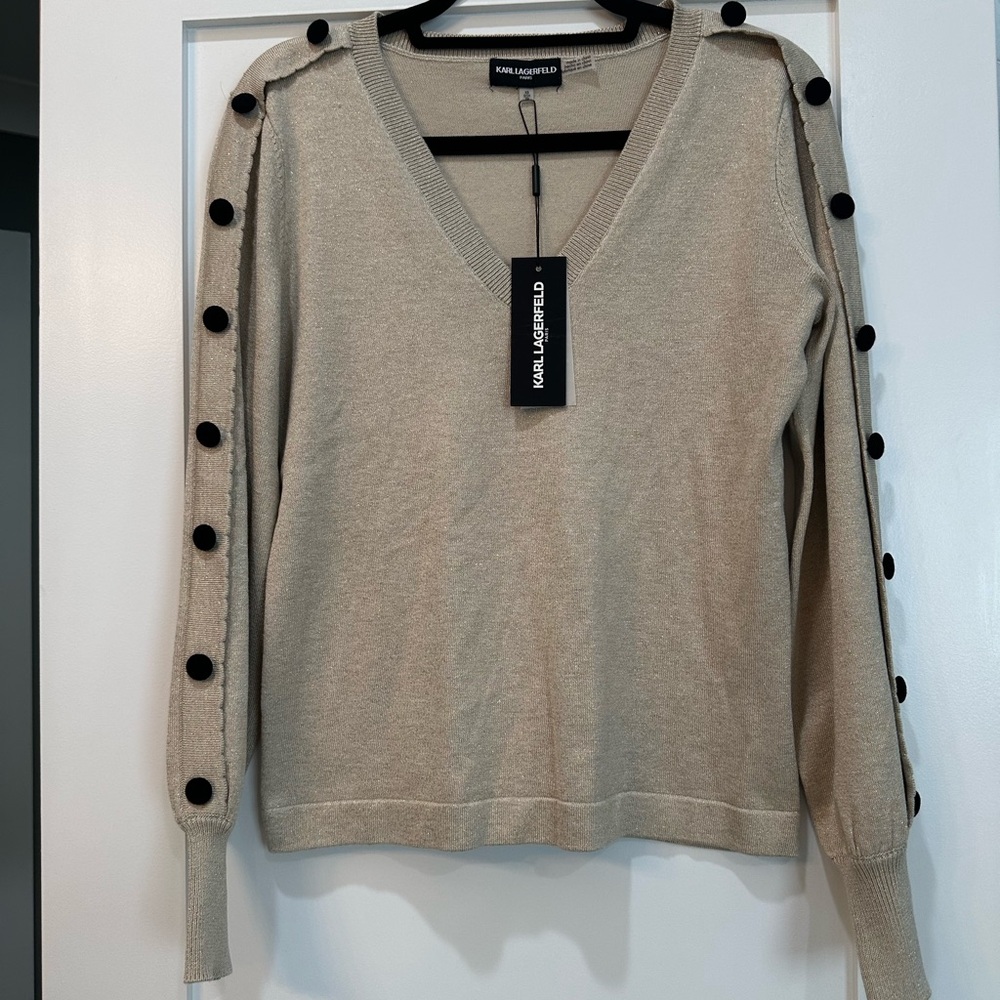 NWT -Karl Lagerfeld Women's gold Sweater